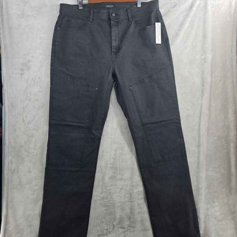 PROOF double knee‎ Straight Leg Carpenter Pants 38x34 Black Dyed Huckberry